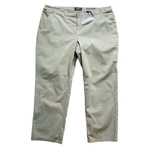 Penningtons Slightly Curvy Fit Pants Womens Sz 26 Pale Sage Green Straight Leg